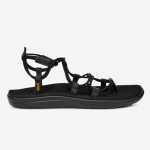 Teva Women's Black Strappy Ankle-Tie Voya Sandals
